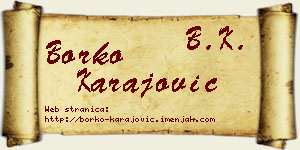 Borko Karajović vizit kartica